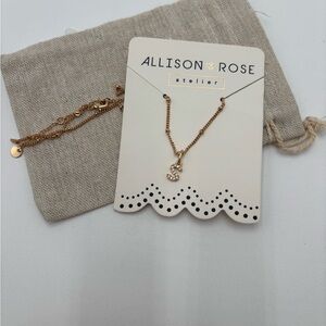 Gold Necklace with‎ Initial  pendant S  gift holiday